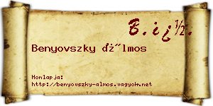 Benyovszky Álmos névjegykártya